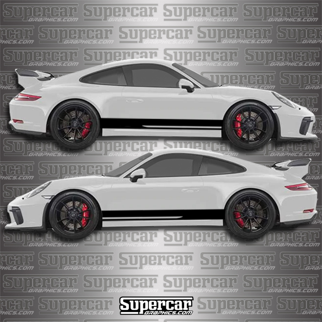 Porsche 911 Custom Side Stripe Kit turbo s, turbo, gts, striping, decal, decals
