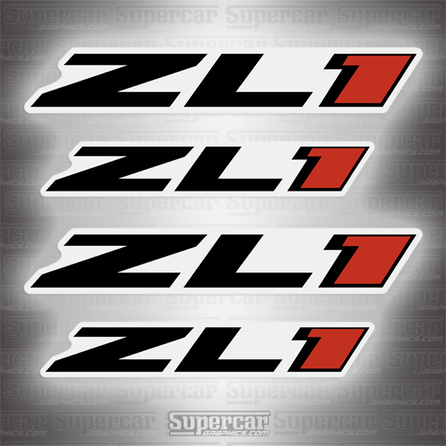 Camaro ZL1 Brake Caliper Decals - Black/Red 