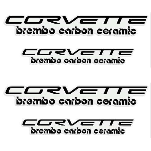 Corvette Brembo Carbon Ceramic Brake Caliper Decals (Straight) - Any Color!  
