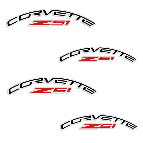 Corvette Z51 Brake Caliper Decals - Black/Red 