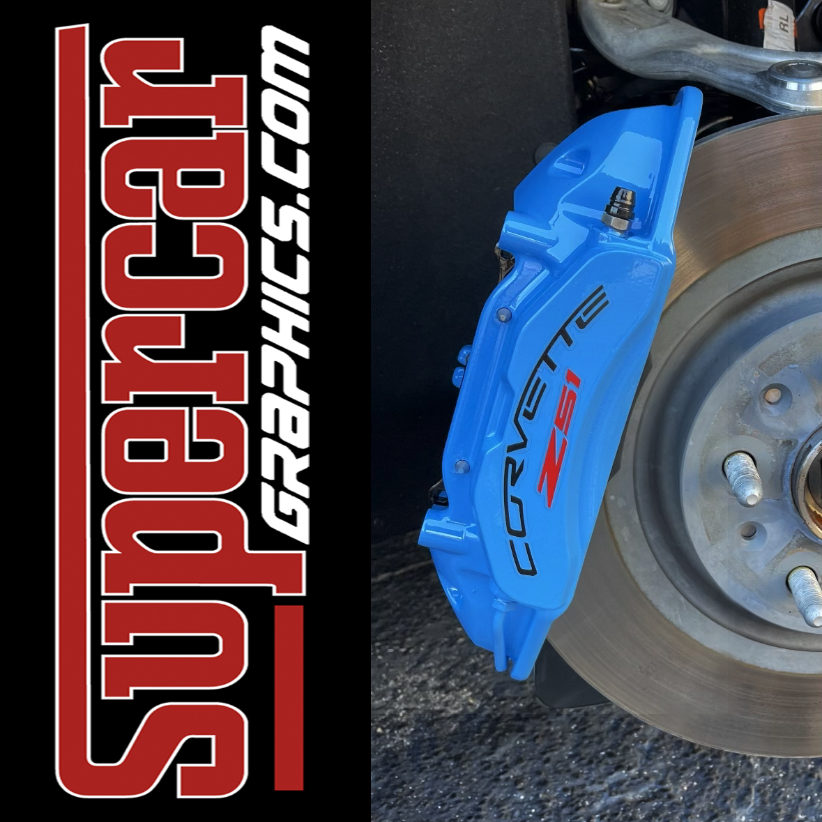 Corvette Z51 Brake Caliper Decals - Black/Red - BCD-COR-Z51-BR