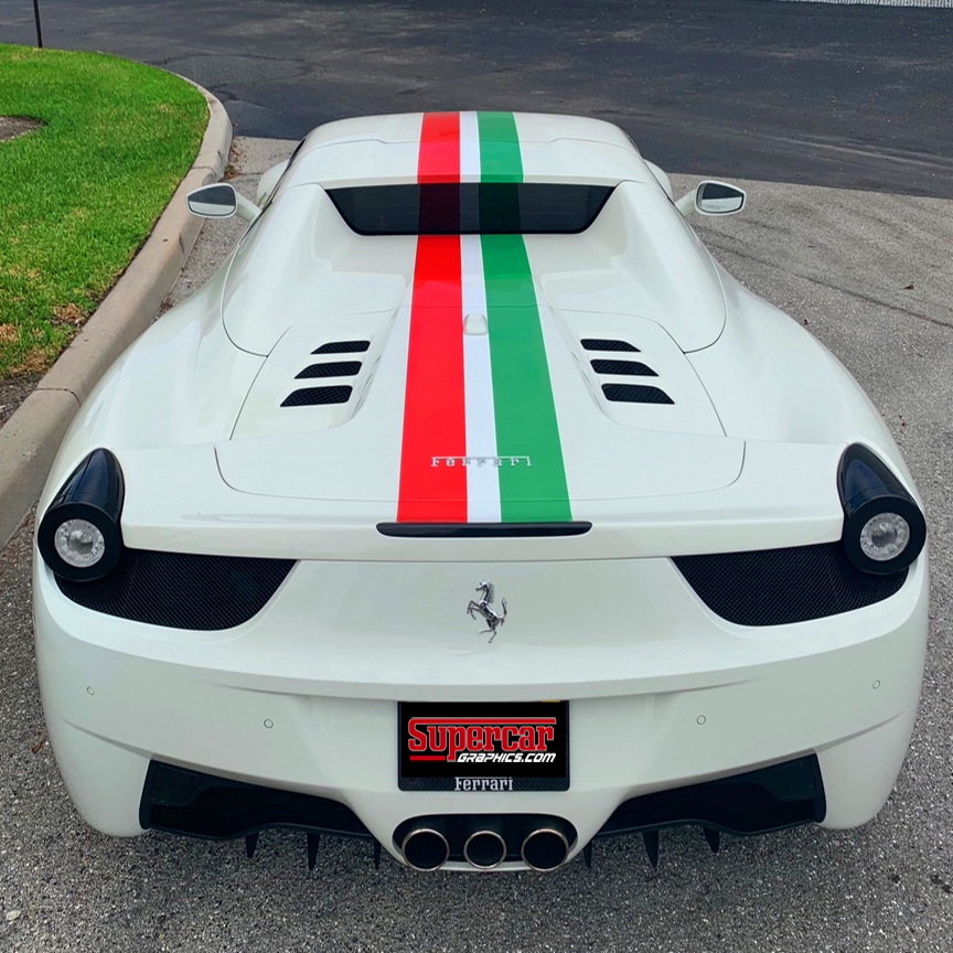 Ferrari 458 Spider Challenge Stradale Tri-Color Stripe Kit - F-458-TRI-SPI