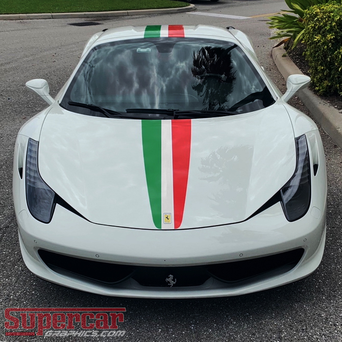 Ferrari 458 Spider Challenge Stradale Tri-Color Stripe Kit - F-458-TRI-SPI