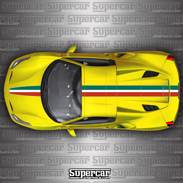 Ferrari 488 Spider Challenge Stradale Tri-Color Stripe Kit - F-488-SPI-TRI