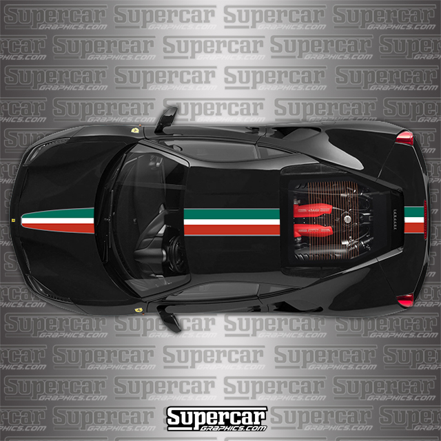 Ferrari 488 GTB Challenge Stradale Tri-Color Stripe Kit - F-488-GTB-TRI
