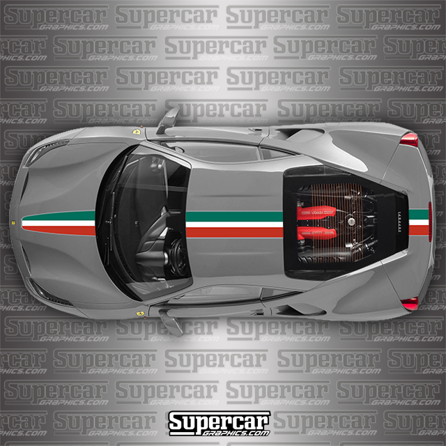 Ferrari 488 GTB Challenge Stradale Tri-Color Stripe Kit - F-488-GTB-TRI