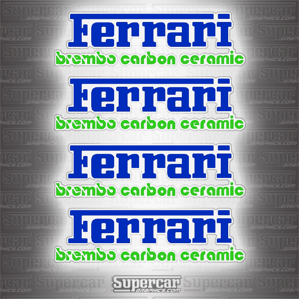 Ferrari Brembo Carbon Ceramic Brake Caliper Decals - Custom Colors! 
