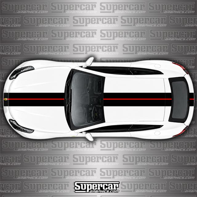 Ferrari FF Custom 2-Color Center Stripe Kit super fast, striping, decal, decals