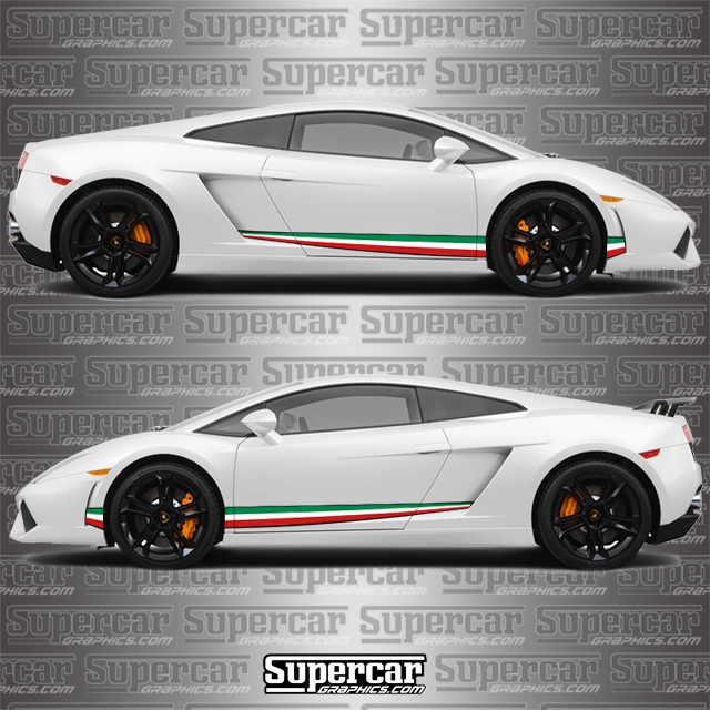 Lamborghini Gallardo Tri-Color Side Stripe Kit 