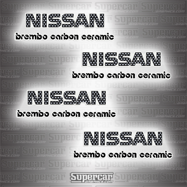 Nissan Brembo Carbon Ceramic Brake Caliper Decals - Carbon Fiber 
