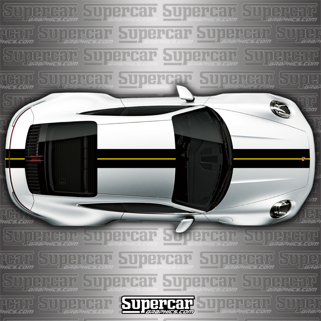 Porsche 911 2-Color Center Stripe Kit striping, decal, decals, turbo, carrera, gts