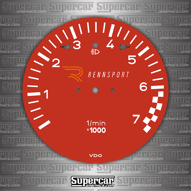Porsche 911 Rennsport Gauge Color Change Overlay Decal - 1978-1983 