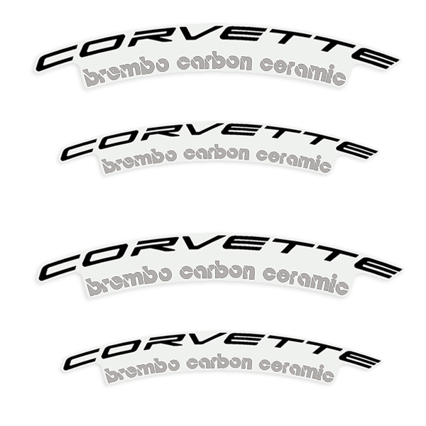 Corvette Brembo Carbon Ceramic Brake Caliper Decals (Curved) - Any Color! 