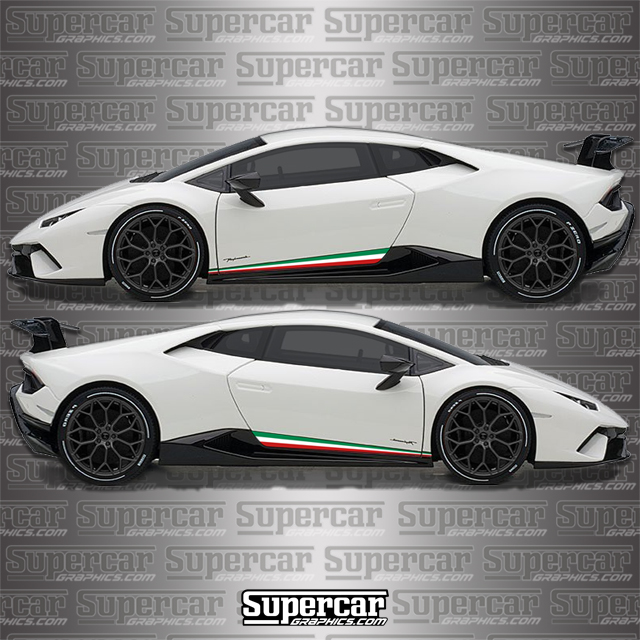 Lamborghini Huracan Performante Style Tri-Color Stripe Kit 